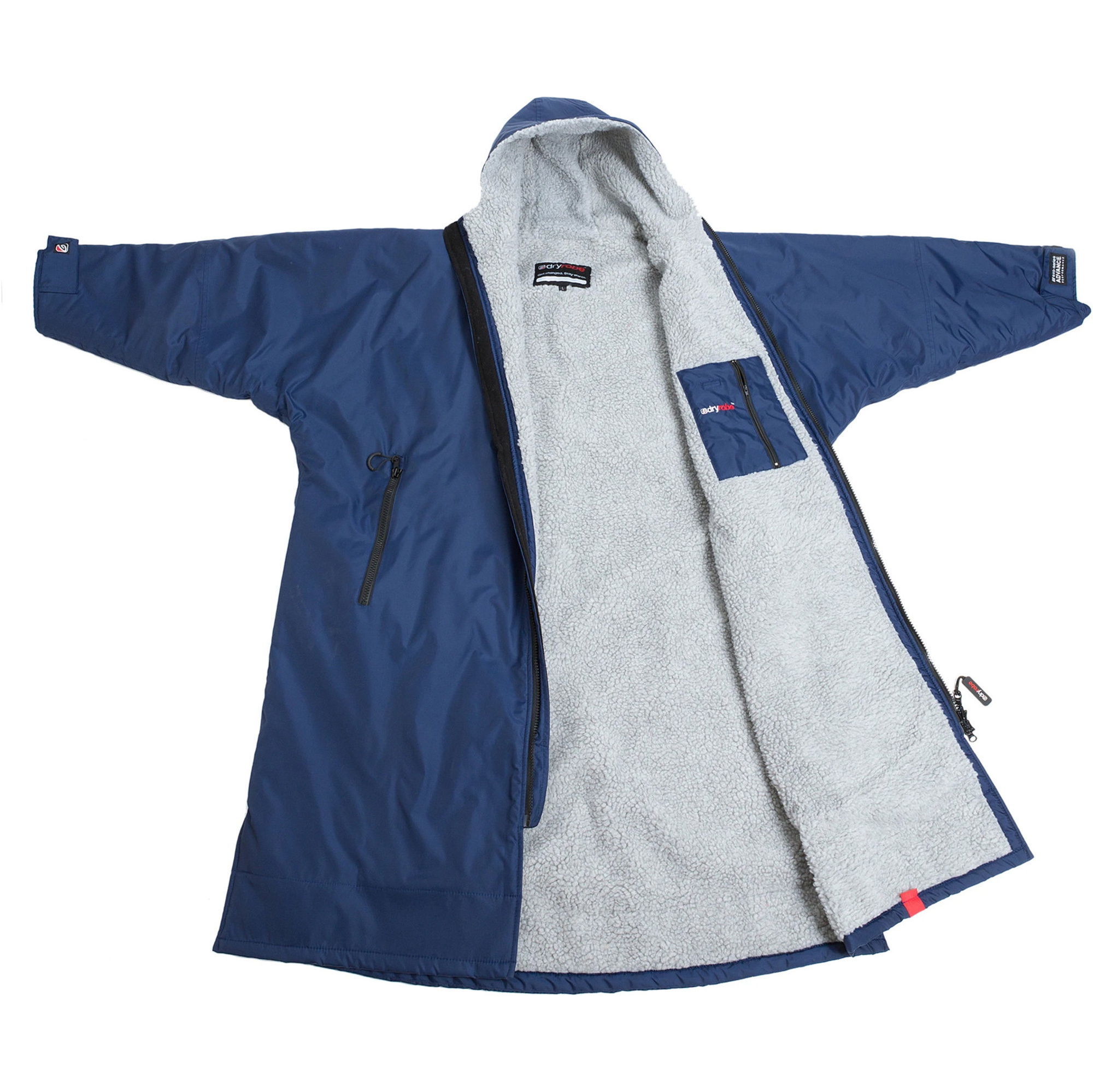 Dryrobe Advance Lange Mouw Verander Robe V3 DR104V3 - Navy Blue / Grey